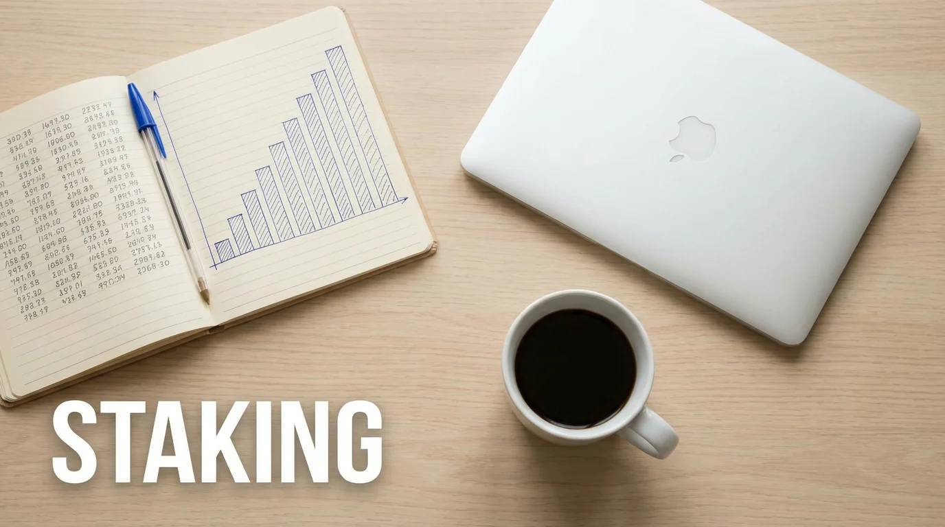 Cuaderno con sistema de staking para apuestas deportivas y un gráfico simple de evolución de bankroll